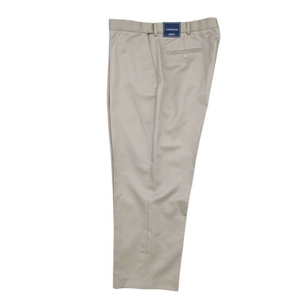 Lands' End Plain Front Traditional Fit Khaki Pants 100% Cotton Men's Size 40 NWT - Picture 1 of 7